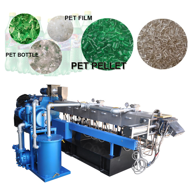 Automatischer Doppelschneckenextruder zur Stranggranulierung für das Recycling von PET-Flaschen